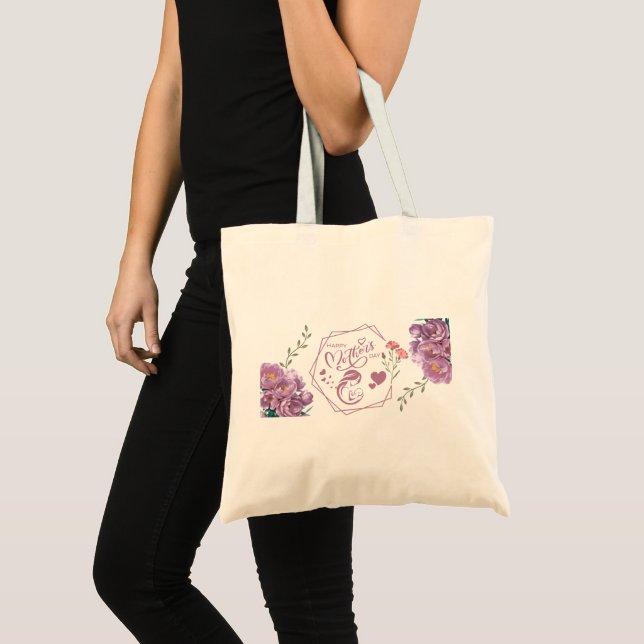 Glad mors dag lila design tygkasse (Framsida (produkt))