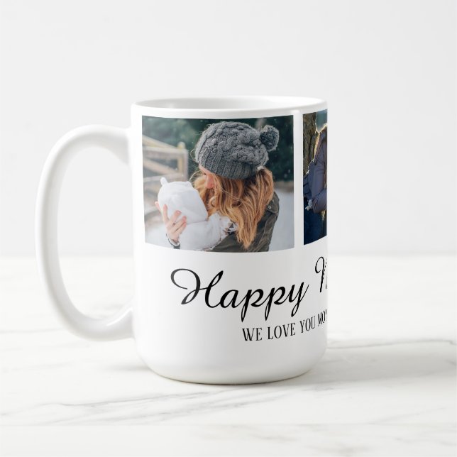 Glad mors dag Mamma, Anpassad Foto Och Text Kaffe  Kaffemugg (Vänster)