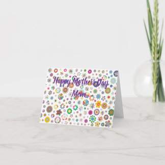 Glad mors dag Mamma Blommigt Mönster Kort