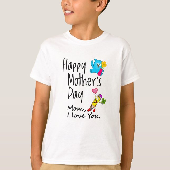 Glad mors dag. Mamma jag älskar dig. T Shirt (Framsida)