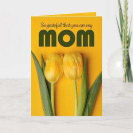 Glad mors dag Mamma Två gula tulpaner Helgkort