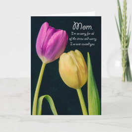 Glad mors dag Mamma Upprigtiga Tulpaner Helgkort