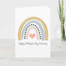 Glad mors dag Mamma Vattenfärg Regnbåge Hjärtan Kort