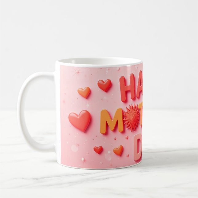 Glad mors dag med hjärtan kaffemugg (Vänster)
