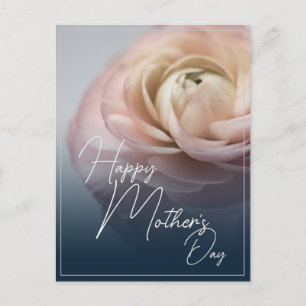 Glad mors dag med stor rosa ros helg vykort