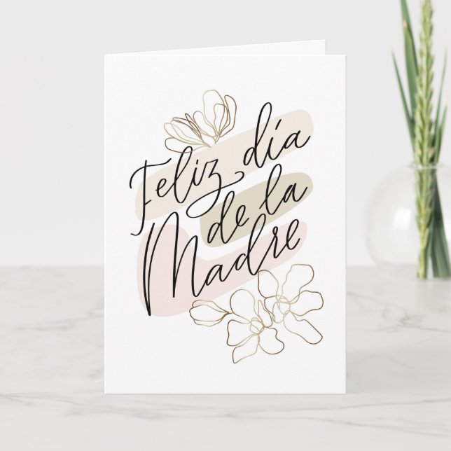 Glad mors dag Modern kort på spanska (Framsida)