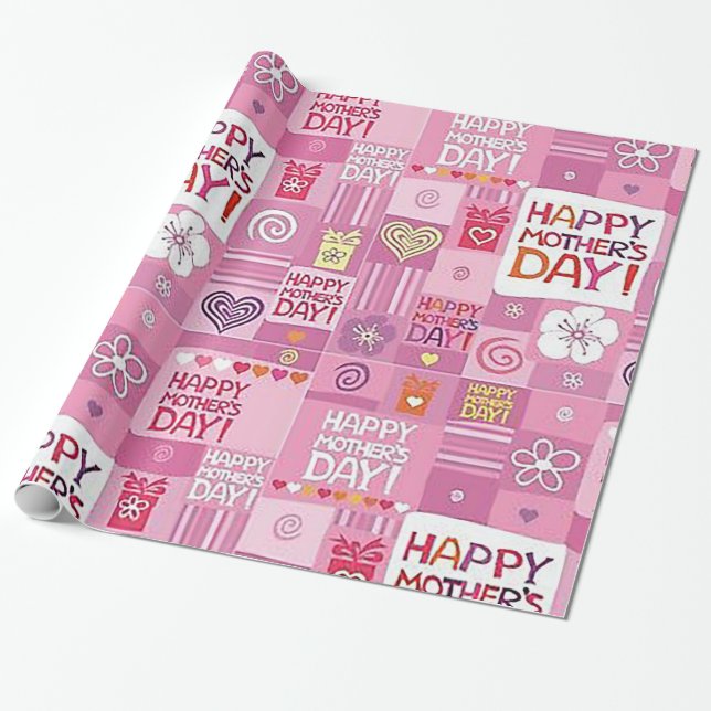 Glad mors dag-mönster presentpapper (Utrullad)