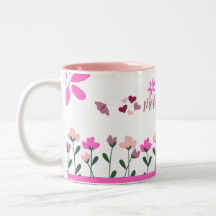 Glad mors dag multi färg design Två-Tonad mugg