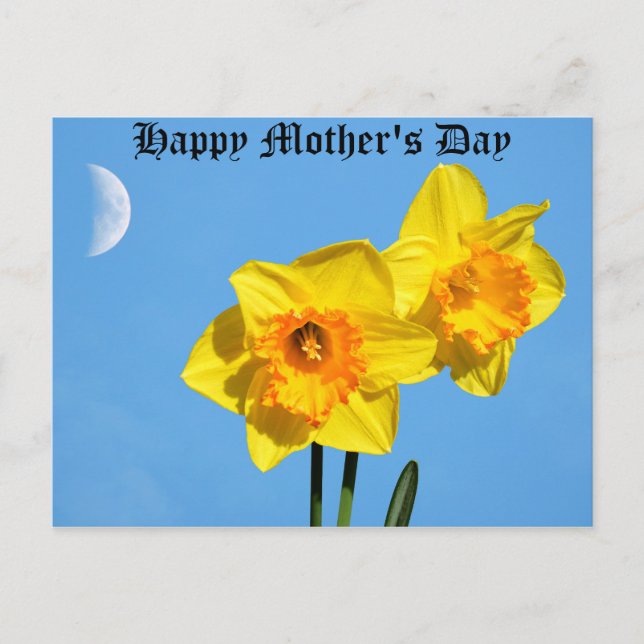 Glad mors dag Narcisser Guldmedalj blommor  Vykort (Framsida)