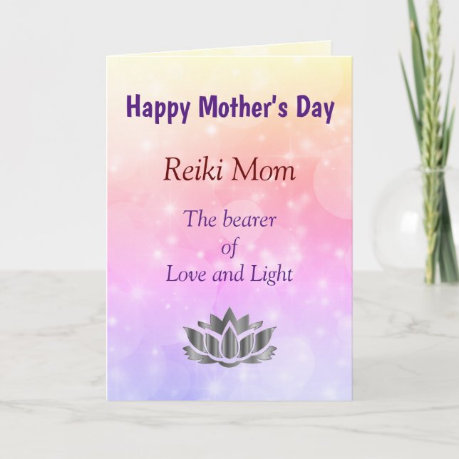 Glad mors dag Reiki Mamma design Kort (Framsida)