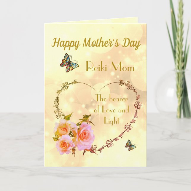 Glad mors dag Reiki-mamma-design Kort (Framsida)
