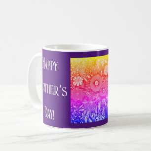 Glad mors dag retro blomsterbukett kaffemugg