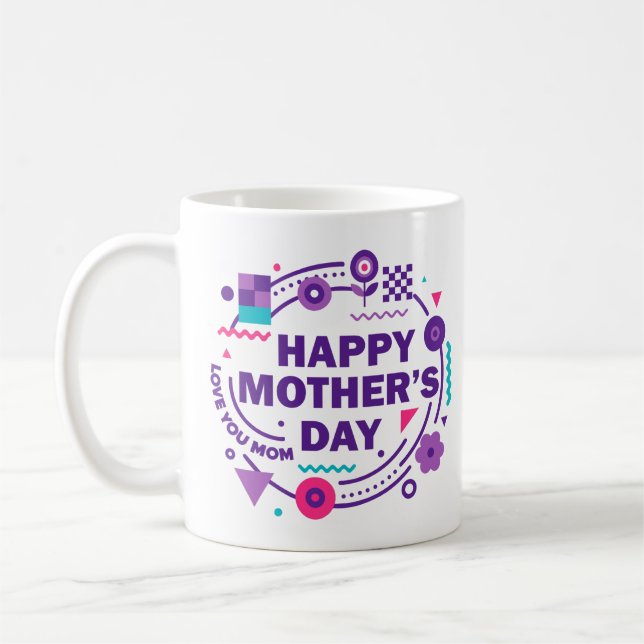 Glad mors dag Retro stil kärlek mamma Kaffemugg (Vänster)