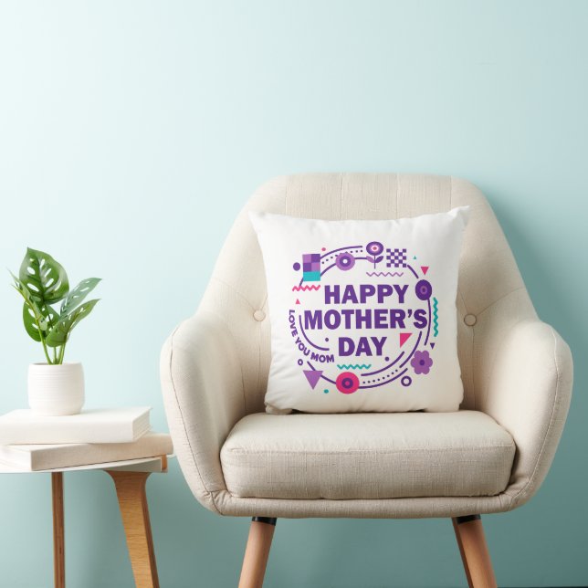 Glad mors dag Retro stil kärlek mamma Kudde (Stol)