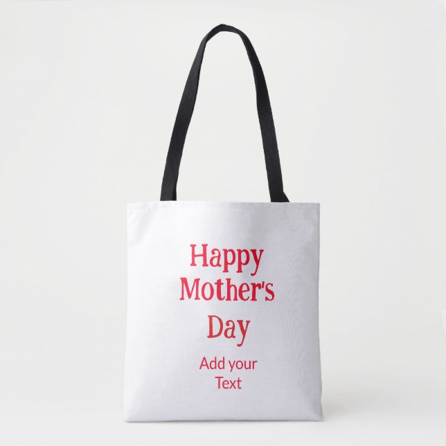 Glad mors dag röd text enkel minimal mamma tygkasse (Framsida)