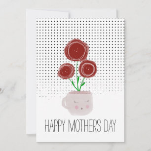 Glad mors dag Röda vallmoblommor Kort