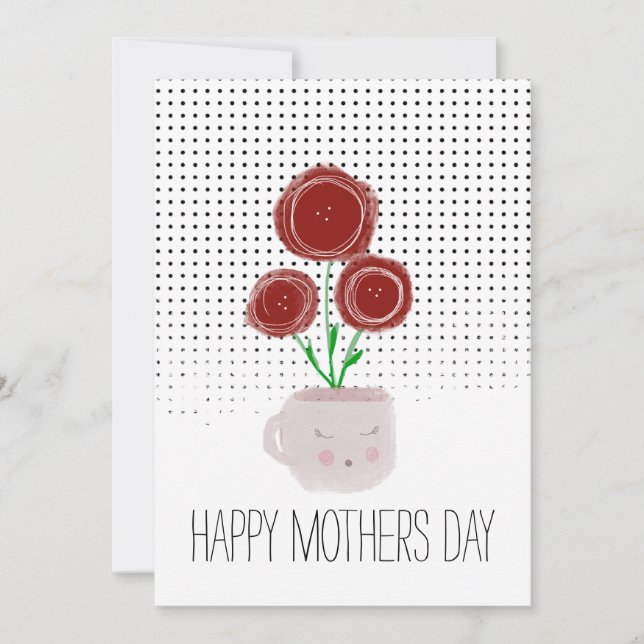 Glad mors dag Röda vallmoblommor Kort (Framsida)