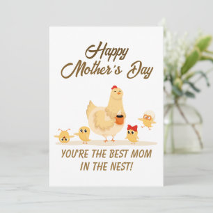Glad mors dag Rolig höna Kyckling Mamma Humor Julkort