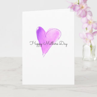 Glad mors dag Rosa akvarellhjärta kärlek du Kort