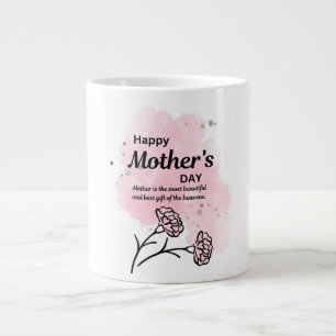 Glad mors dag Rosa blommig kaffemug Jumbo Mugg