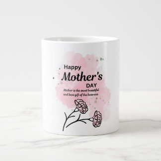 Glad mors dag Rosa blommig kaffemug Jumbo Mugg