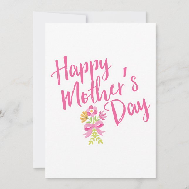 Glad mors dag Rosa Blommig Typografi (Framsida)