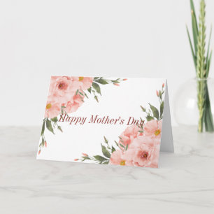 Glad mors dag rosa blommor kort