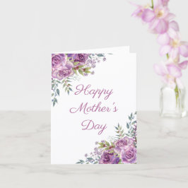 glad mors dag rosa blomster minimalistisk kort