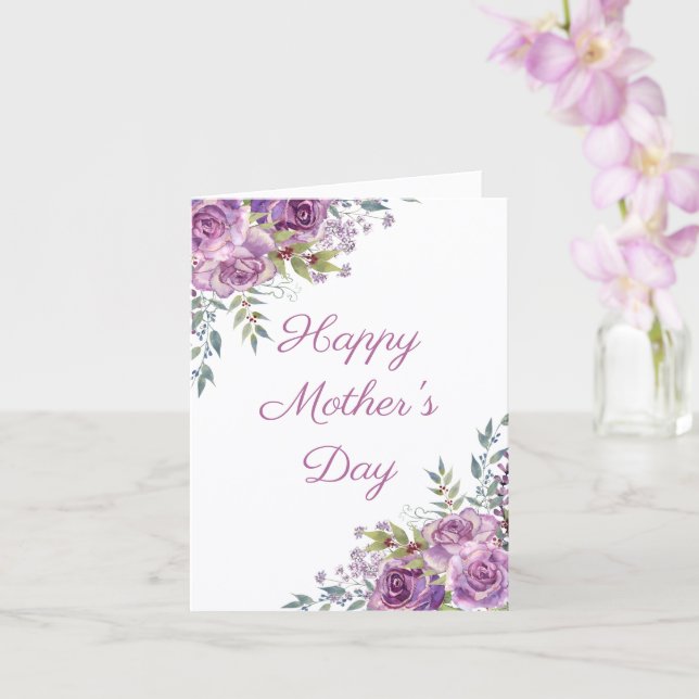 glad mors dag rosa blomster minimalistisk  kort (Orkide)