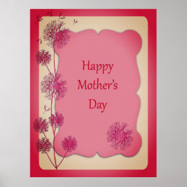 Glad mors dag Rosa kant och maskrosfrön Poster