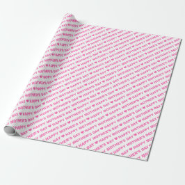 Glad mors dag Rosa på vit inslagspapper Presentpapper