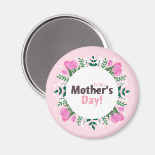 Glad mors dag  Rosa tulpaner Magnet