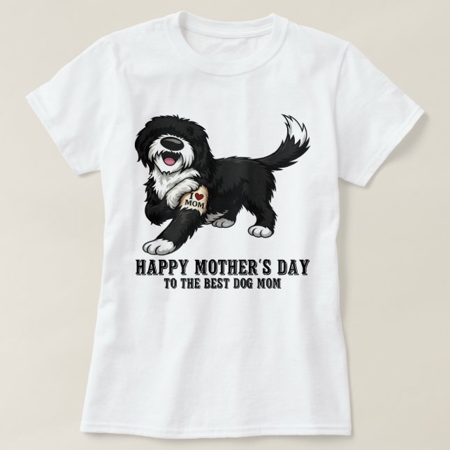 Glad mors dag Sheepadoodle Mamma Hund  T Shirt (Design framsida)