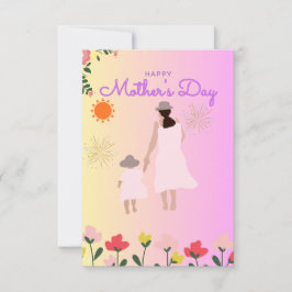 Glad mors dag Silhuettkort – Mamma & Barn F Tack Kort