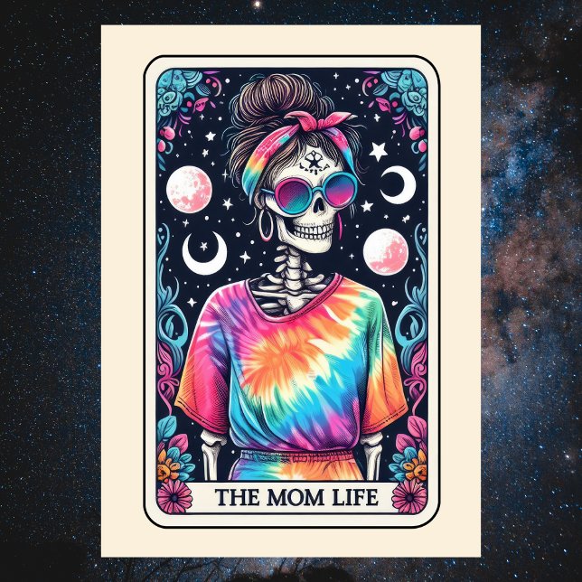 Glad mors dag Skelett Mamma Liv Tarot Kort (Happy Mother's Day Skeleton Mom Life Tarot Card
)