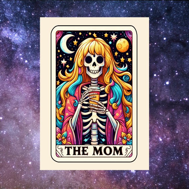 Glad mors dag Skelettet Mamman Tarot Kort (Happy Mother's Day Skeleton The Mom Tarot Card
)