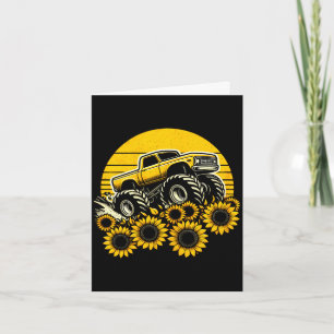 Glad mors dag småbarn solros monstertruck kort