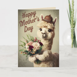Glad mors dag Söt Alpaca Djur Kort