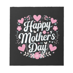 Glad mors dag Söt blommig mamma farmor Anteckningsblock