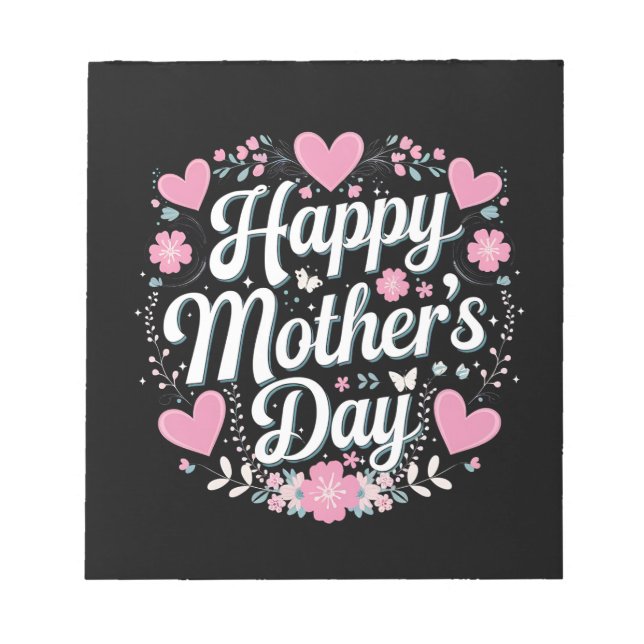 Glad mors dag Söt blommig mamma farmor Anteckningsblock (Framsida)