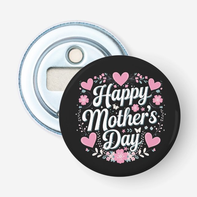 Glad mors dag Söt blommig mamma farmor Flasköppnare (Framsidan)