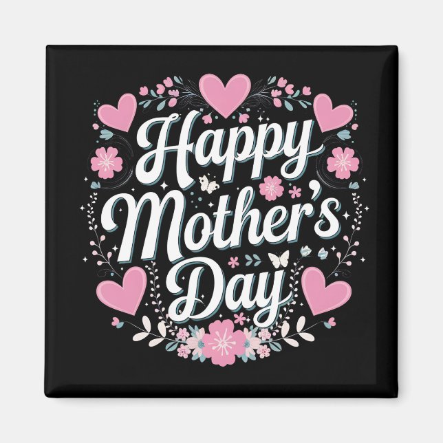 Glad mors dag Söt blommig mamma farmor Magnet (Framsidan)