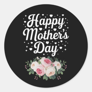 Glad mors dag Söt blommig Mamma Mormor Fru Runt Klistermärke