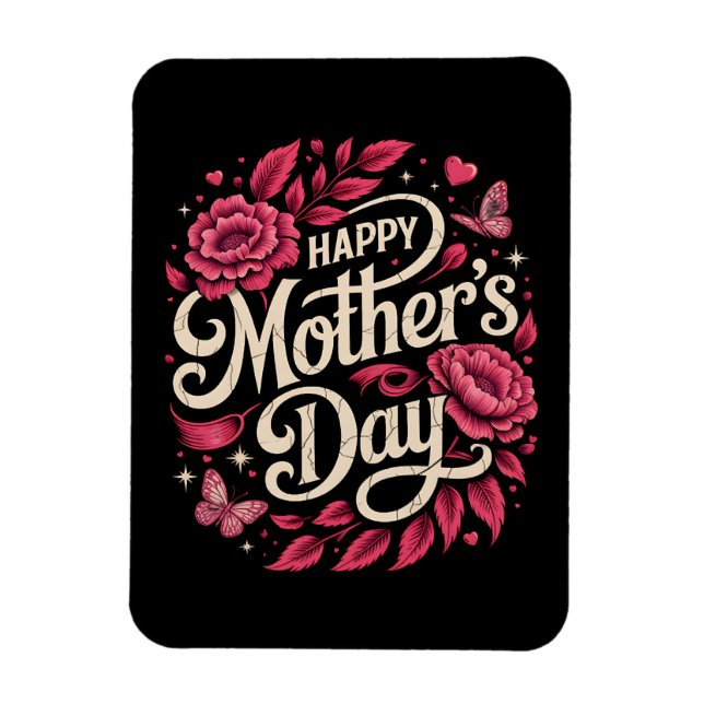 Glad mors dag Söt blomster Mammas Magnet (Vertikal)
