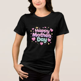 Glad mors dag Söt bubbelbokstav T-shirt