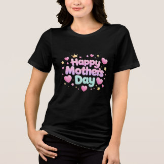 Glad mors dag Söt bubbelbokstav T-shirt