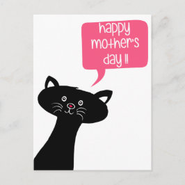 Glad mors dag - Söt svart katt postkort Vykort