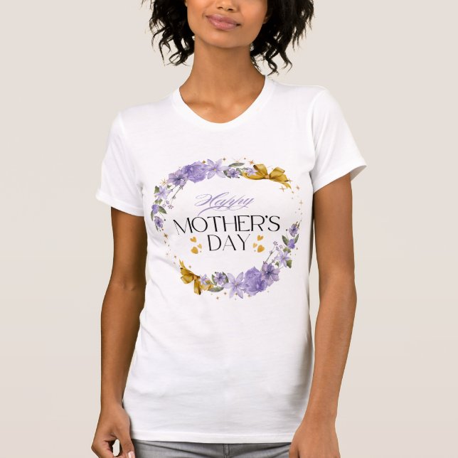Glad mors dag T-shirt | Söt blommig mamma-tröja (Framsida)