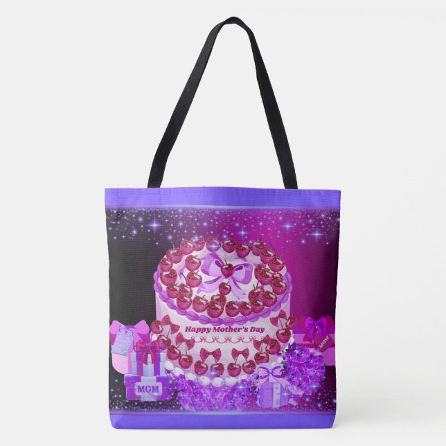Glad mors dag Tårta Totebag Tygkasse (Framsida)