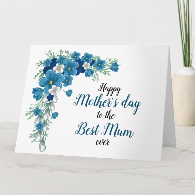 Glad mors dag till världens bästa mamma blommig kort (Framsida)